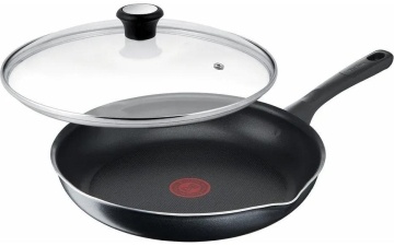Сковорода з кришкою Tefal Day by Day, 24см, з кришкою, алюміній, бакеліт, скло, чорний (B5580423UA)