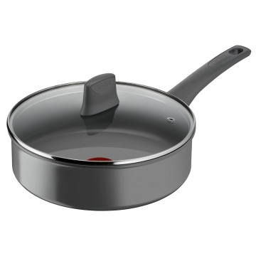 Сотейник з кришкою Tefal Renewal, 24см, алюміній, бакеліт, скло, сірий (C4263243)