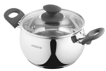 Каструля зі скляною кришкою Ardesto Gemini Cremona, 3л, нержавіюча сталь, бакеліт (AR4330GA)