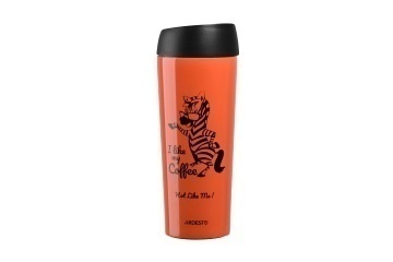 Термочашка Ardesto Coffee time Zebra, 450мл, нержавіюча сталь, помаранчевий (AR2645DTO)