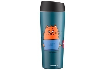 Термокухоль ARDESTO Coffee time Red Cat, 450мл, нержавіюча сталь, синій (AR2645CG)