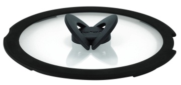Кришка Tefal Ingenio 24см, скло, силікон, прозоро-чорний (L9846553)