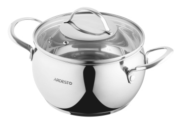 Каструля зі скляною кришкою ARDESTO Gemini Liguria, 3л, нержавіюча сталь (AR4330GB)
