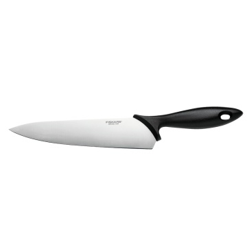 Кухонний ніж кухарський Fiskars Essential, 21.4см, нержавіюча сталь, пластик, чорний (1023775)
