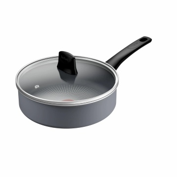 Сотейник Tefal Halo, 24см, з кришкою, алюміній, бакеліт, скло, сірий (C3123253)