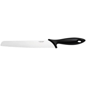Кухонний ніж для хліба Fiskars Essential, 23.4см, нержавіюча сталь, пластик, чорний (1065564)