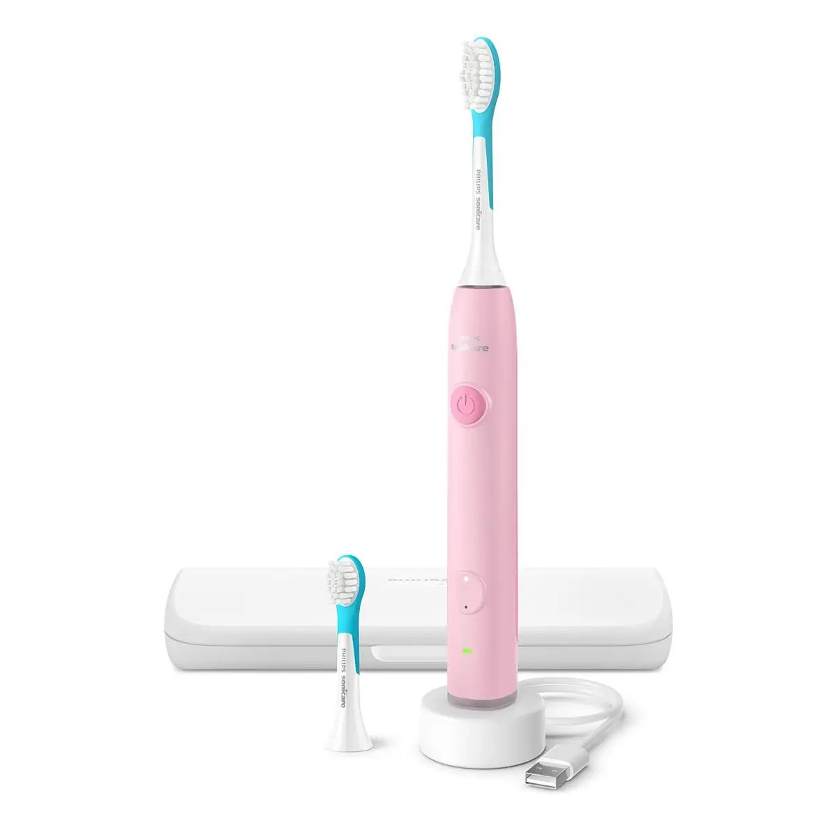 Щітка зубна електр. Philips, Sonicare For Kids Smart, насадок-2, дорожній футляр, 2 наклейси, рожений (HX6600/41)