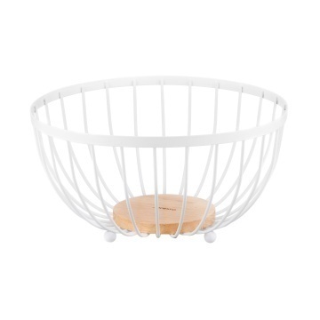 Кошик ARDESTO Midori 25х25х13см, метал, дерево, білий (AR0904W)