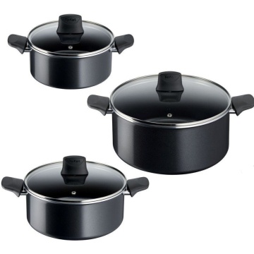 Набір посуду Tefal Generous Cook, 6предметів, алюміній, бакеліт, скло, чорний (C2789053)