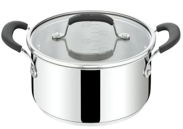 Каструля з кришкою Tefal Jamie Oliver Home Cook, 24см, 5.4л, нержавіюча сталь, силікон, скло (E3184655)