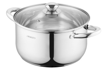 Каструля зі скляною кришкою ARDESTO Gemini Gourmet Spoleto, 5.8л, нержавіюча сталь (AR1958GSS)
