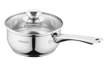 Ківш зі скляною кришкою ARDESTO Gemini Gourmet Spoleto, 1.4л, нержавіюча сталь (AR1914GSS)