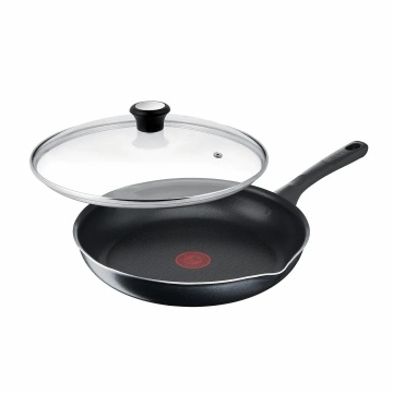 Сковорода з кришкою Tefal Day by Day, 20см, з кришкою, алюміній, бакеліт, скло, чорний (B5580223_SET)