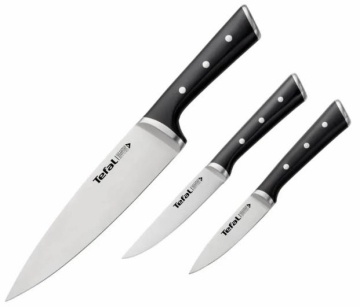Набір ножів Tefal Ice Force, 3шт, нержавіюча сталь, пластик, чорний (K2323S74)