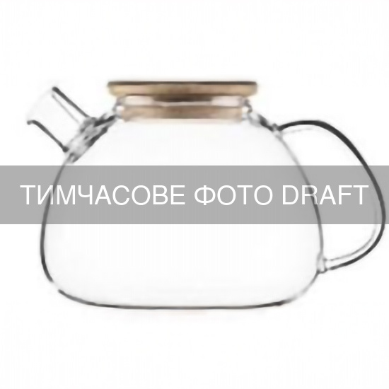 Заварник ARDESTO Gemini Bubble 1500мл, боросилікатне скло, бамбук, прозорий (AR3015GBB)
