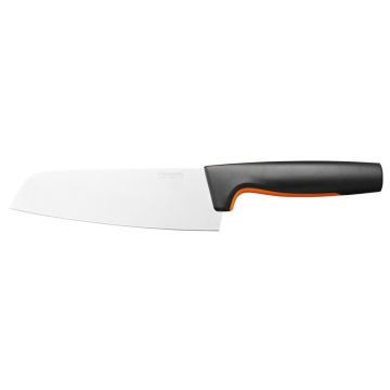 Кухонний ніж поварський Santoku Fiskars Functional Form, 16см, нержавіюча сталь, пластик, чорний (1057536)
