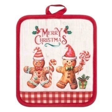 Прихватка ARDESTO Christmas Gingerbread 18х20см, 100% поліестер (верх), 100% бавовна (низ), червоний (ART04HG)