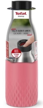 Термопляшка Tefal Bludrop, 500мл, нержавіюча сталь, пластик, рожевий (N3110810)