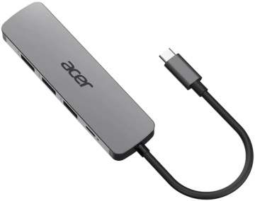 Хаб Acer 5in1 USB-С > 3xUSB-A3.0/HDMI/USB-C, 0.15м, сірий (HP.DSCAB.021)