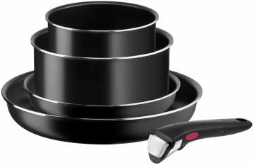 Набір посуду Tefal Ingenio Easy Cook & Clean, 5предметів, алюміній, нержавіюча сталь, бакеліт, чорний (L1539543)