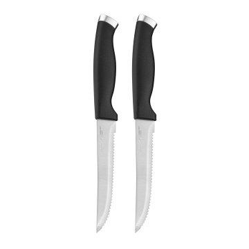 Набір ножів для стейка ARDESTO Gemini Gourmet, 2 предмети, нержавіюча сталь, пластик, чорний (AR2102BL)