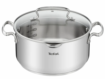 Каструля Tefal DUETTO+, 5л, з кришкою, нержавіюча сталь, скло (G7194656)