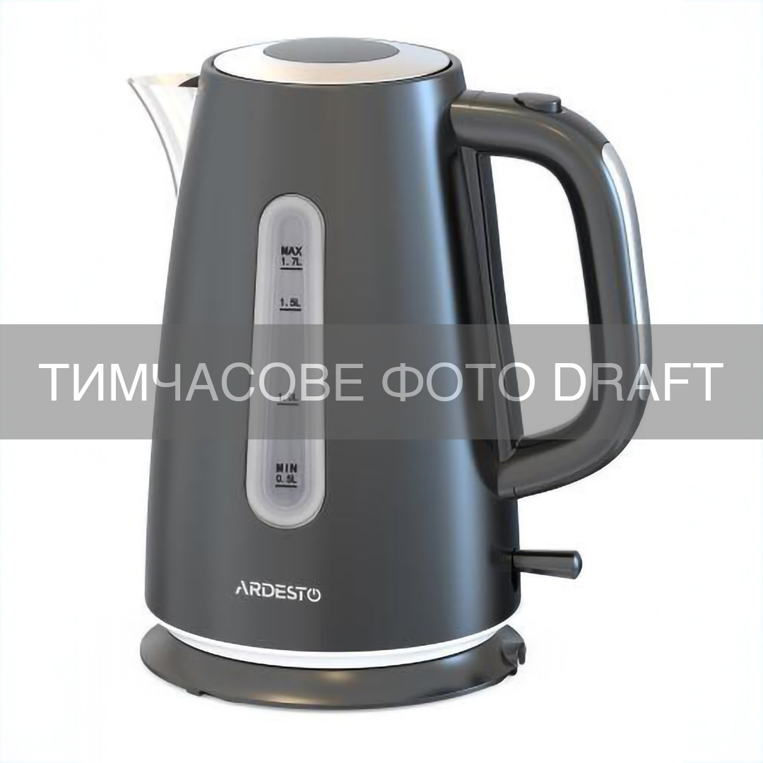Електрочайник ARDESTO 1.7л, Strix, метал, підсвітка, матовий, чорний (EKL-F460B)