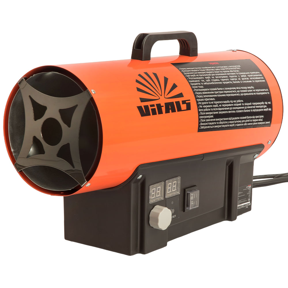 Теплова гармата газова Vitals GH-304t, 30кВт, 150м2, 580м3/год, помаранчевий, 4.8кг (257028)