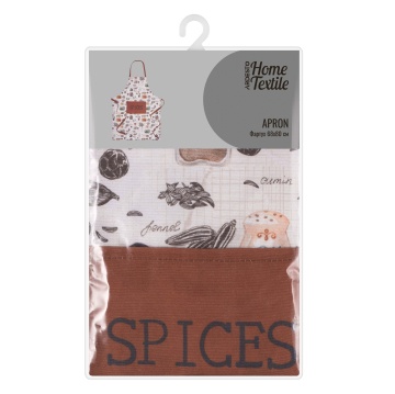 Фартух ARDESTO Spice 68х80см, 90% поліестер, 10% бавовна, біло-коричневий (ART12SP)