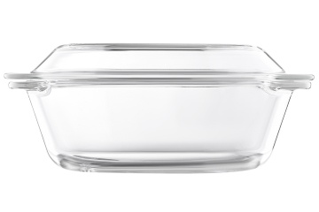Форма для запікання з кришкою ARDESTO Black Mars, 20.6х20.6х9.9см, боросилікатне скло, кругла, прозорий (AR2415BG)