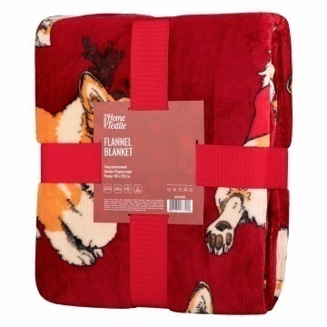 Плед ARDESTO Flannel 160х200см, 100% поліестер, різдвяні коргі (ART0119PB)