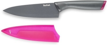 Кухонний ніж кухарський Tefal Fresh Kitchen, 15см, з чохлом, нержавіюча сталь, пластик, сірий (K1220304)