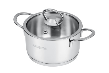 Каструля зі скляною кришкою ARDESTO Luna,1.2л, нержавіюча сталь (AR0612S)