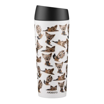 Термокухоль ARDESTO Coffee Time Yorkie 450мл, нержавіюча сталь, бежевий (AR2645YT)