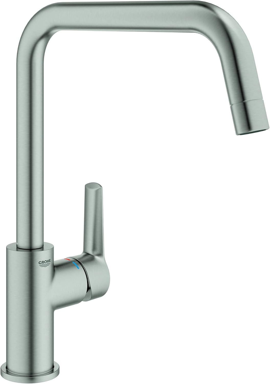 Змішувач для кухні Grohe QuickFix Start, довж.виливу - 228мм, поворотний, 1важіль, супер сталь (30470DC0)