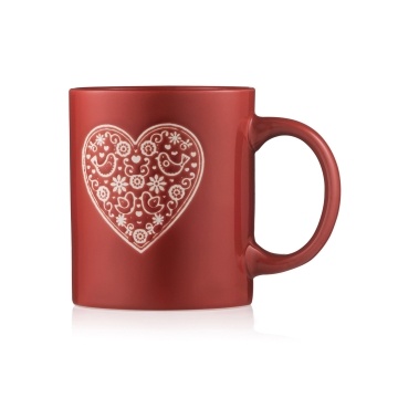 Чашка ARDESTO Heart, 320мл, кераміка, червоний (AR3074R)