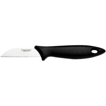 Кухонний ніж для овочів Fiskars Essential, 7см, нержавіюча сталь, пластик, чорний (1065580)