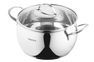 Каструля зі скляною кришкою ARDESTO Gemini Liguria, 5л, нержавіюча сталь (AR4350GB)
