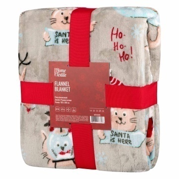 Плед ARDESTO Flannel 160х200см, 100% поліестер, різдвяні котики (ART0120PB)