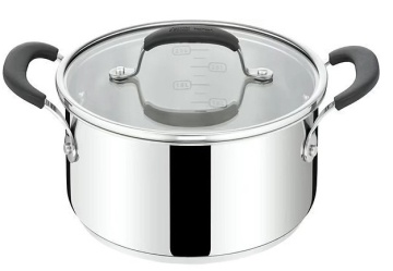 Каструля з кришкою Tefal Jamie Oliver Home Cook, 20см, 3.1л, нержавіюча сталь, силікон, скло (E3184455)