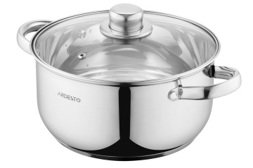 Каструля зі скляною кришкою ARDESTO Gemini Gourmet Aosta, 3.8л, нержавіюча сталь (AR1939BC)