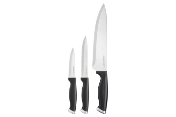 Набір ножів ARDESTO Gemini Gourmet, 3 предмети, нержавіюча сталь, пластик, чорний (AR2103BL)