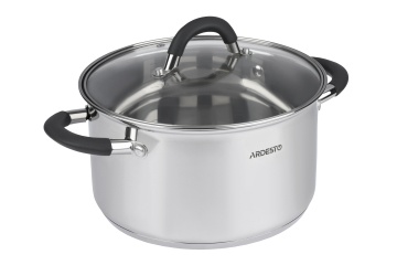 Каструля зі скляною кришкою ARDESTO Gemini Salerno, 2.3л, нержавіюча сталь, силікон (AR1925CS)