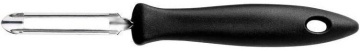 Овочечистка вертикальна Fiskars Essential, з рухомим лезом, 18.4см, нержавіюча сталь, пластик, чорний (1065586)