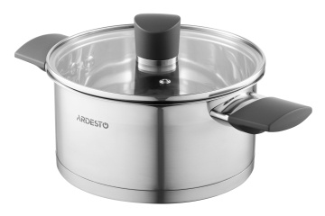 Каструля зі скляною кришкою ARDESTO Gemini Trento, 2.1л, нержавіюча сталь, бакеліт (AR3621G)