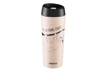 Термокухоль ARDESTO Coffee time Bradypus, 450мл, нержавіюча сталь, бежевий (AR2645DBE)