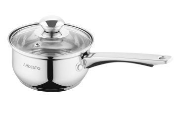 Ківш зі скляною кришкою ARDESTO Gemini Gourmet Spoleto, 1л, нержавіюча сталь (AR1910GSS)