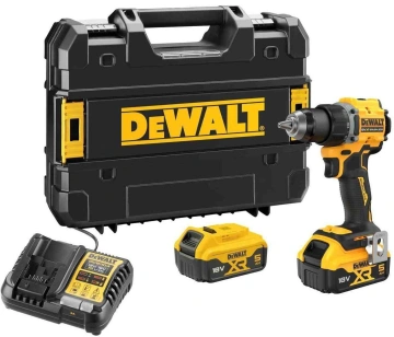 Шурупокрут-дриль акумуляторний DeWALT XR Li-Ion 18В акб 2х5А·год 74Нм 0-450·0-1650об/хв кейс TSTAK, ЗП 1.12кг (DCD794P2T)
