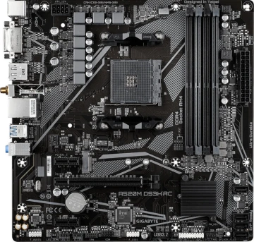 Материнська плата GIGABYTE A520M DS3H AC sAM4 A520 4xDDR4 M.2 HDMI DP Wi-Fi mATX (A520M_DS3H_AC)