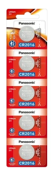 Батарейка Panasonic літієва CR2016 блістер, 5 шт. (CR-2016/5BE)